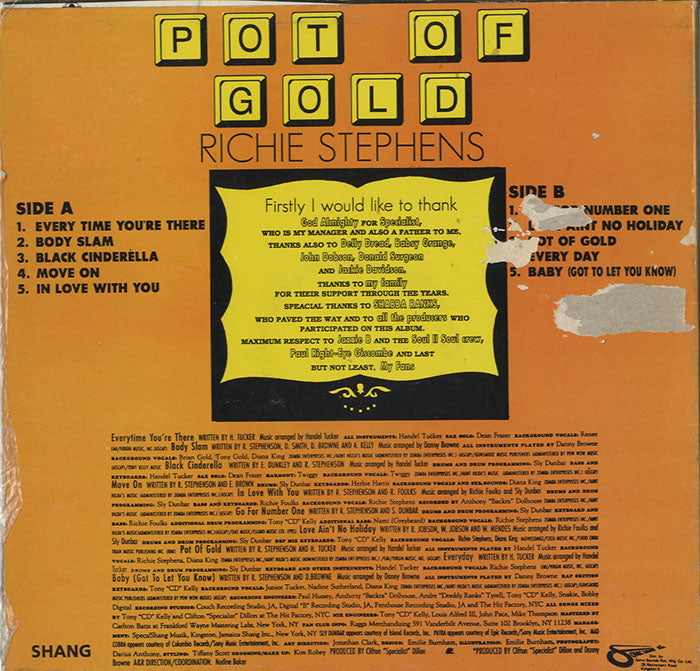 Richie Stephens Pot Of Gold [LP] Morpho Records