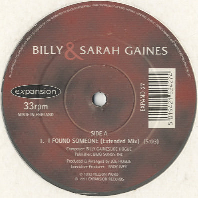 Billy & Sarah Gaines - I Found Someone [12