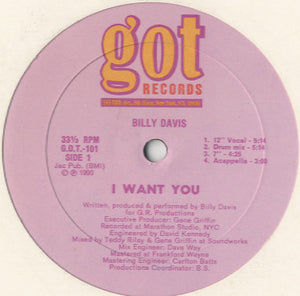 Billy Davis - I Want You [12"]