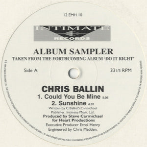Chris Ballin - Do It Right (Sampler) [12"]
