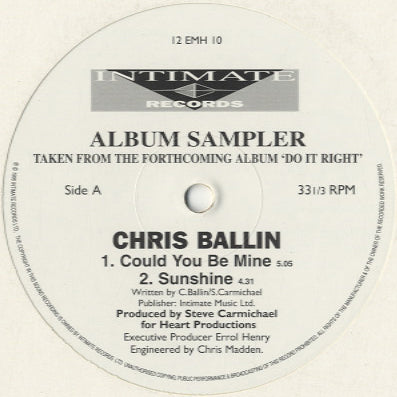 Chris Ballin - Do It Right (Sampler) [12