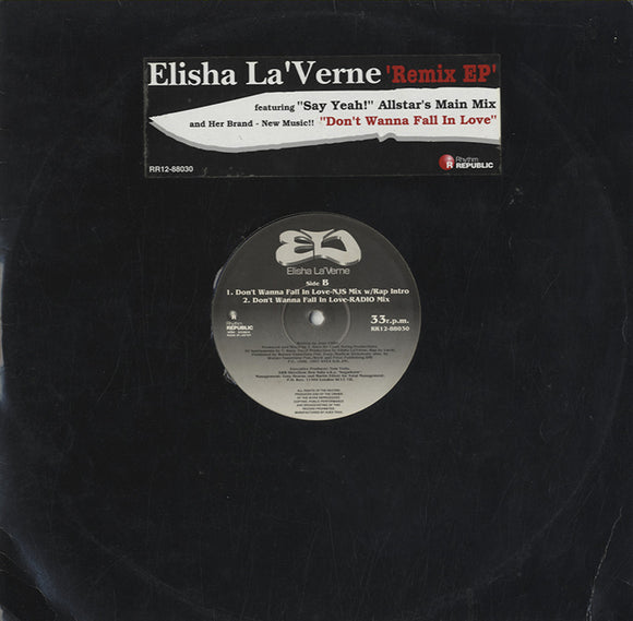 Elisha La'Verne - Say Yeah! / Don't Wanna Fall In Love [12