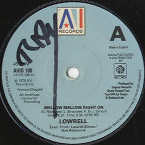 Lowrell - Mellow Mellow Right On [7"]