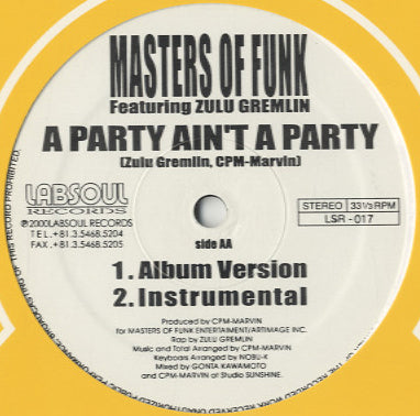 Masters Of Funk - Happy Ever After / A Party Ain't A Party [12