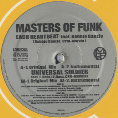 Masters Of Funk - Each Heartbeat / Universal Soldier [12
