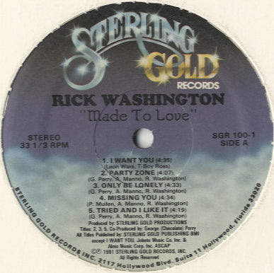 Rick Washington - Made To Love [LP]