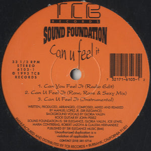 Sound Foundation - Can U Feel It / My Love [12"]