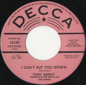 Tony Ashley - I Can't Put You Down / We Must Have Love [7"]
