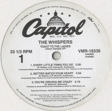 The Whispers (Walter & Scotty) - Toast To The Ladies (Album Sampler EP) [12