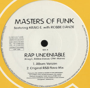 Masters Of Funk - Rap Undeniable / Being With You (Remix) [12"] 